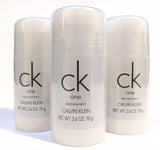 3x CK One Deodorant Stick for men, 75ml, Mens deodorant, CK1 Deodorant stick