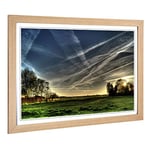 Big Box Art Framed Print of Landscape Cloudy Dawn Design | Wall Art Picture | Home Decor for Kitchen, Living, Dining Room, Lounge, Bedroom, Hallway, Office, Oak, A2 / 24.5x18 Inch / 62x45cm