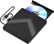 Lecteur Cd Dvd Externe Pour Pc,Usb 3.0 Et Type-C Cd/Dvd +/-Rw Graveur Enregistreur,Mince Graveur Dvd Externe Pour Pc Laptop Desktops Imac Macbook Windows 11/10/8/7/Xp/Vista/Linux/Mac Os.[P207]