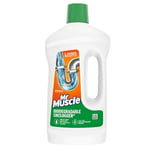 Mr Muscle Biodegradable Drain Unclogger & Cleaner, Biodegradable Formula to Clear Slow Drains, Safe on All Pipes, 750ml