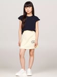 Tommy Hilfiger Kids' New York Logo Pocket Detail Mini Skirt, Lemon Zest