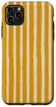 Coque pour iPhone 11 Pro Max Jaune moutarde Beige rayé Girly Esthétique Preppy Stripes