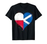 Heart for Half Polish Half Scottish A Poland Scotland Flag T-Shirt