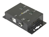 Startech.Com Usb To Serial Adapter - 2 Port - Wall Mount - Din Rail Clips - Industrial - Com Port Retention - Ftdi - Db9 (Icusb2322i) - Seriell Adapter - Usb 2.0 - Rs-232 X 2 - Svart