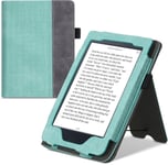 Étui Compatible Avec Kobo Nia Coque - Étui À Rabat Magnétique Tablette Ereader Similicuir - Menthe Glaciale-Gris Foncé