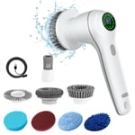 Electric Cleaning Brush, Electric Spin Scrubber Cordless Rechargeable with 4 Hours of Use Time, Power Scrubbers for Cleaning, Electric Scrubber…