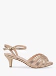 Paradox London Theresa Wide Fit Shimmer Kitten Heeled Sandals