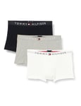 Tommy Hilfiger Homme Boxer Lot de 3 Slip Sous-Vêtement, Multicolore (Grey Htr/White/Desert Sky), L