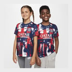 Paris Saint-Germain Trenings T-Skjorte Dri-FIT Academy Pro Pre Match - Navy/Rød Barn - Nike, størrelse S: 128-137 cm