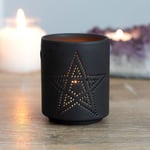 Gothic Tea Light Candle Holder Pentagram Small Black Cut Out Quality Tealight.