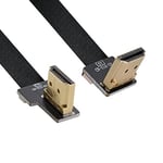 chenyang CY Câble plat HDMI mâle coudé vers le haut 90 degrés vers HDMI mâle coudé à 90 degrés HDTV FPC 20 cm pour photographie aérienne FPV HDTV Multicopter