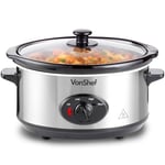 Electric Slow Cooker 6.5L - Removable Ceramic Pot & Glass Lid with Keep Warm