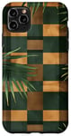 Coque pour iPhone 11 Pro Max Green Art Deco Tropical Brown Classic Motif à carreaux