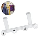 OVER DOOR HANGERS X4 Clothes Storage Easy Installation Coat Hat Bathroom Towels