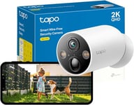 TP-Link Tapo 2.5K(4MP) Caméra Surveillance WiFi Extérieure sans Fil Batterie 10 000mAh, Autonomie de 300j, AI Détection, Vision Nocturne en Couleur, IP66 Etanche, aucune hub requis(base magnétique)