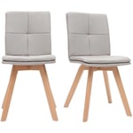 Miliboo - Chaises scandinaves en tissu beige et bois clair (lot de 2) thea