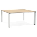 Table de Bureau "Hovik" 160cm Naturel & Blanc