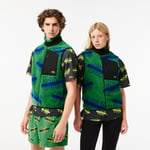 Lacoste Veste sans manche zippée en polaire Taille XL Vert/bleu