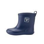 Weishuo Bottes de Pluie Enfant PVC Chaussure Imperméable pour Bebe Fille Garçon 1-8 ans, Taille du Fabricant 16, 25/26 EU, Bleu foncé