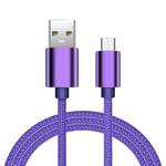 MOBISTAR Micro USB Cable 3M, Android USB to Micro 2.4 Cable Nylon Braided Tangle-Free Micro Charging Cable For Samsung S7/S6/S5, Motorola, Nokia, Sony, PS4 (3m, Purple)