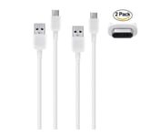 Charging Cable USB Type C For oneplus 6T (2 M + 1 M, White)