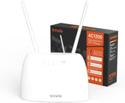 4G07 Box 4g Routeur, Modem 4G+ LTE Bi-Bande WiFi(5GHz:867 Mbps +2.4GHz:300 Mbps) 4G + Routeur Mobile avec Carte SIM pour Tout Opérateur, Connectivité Jusqu'au 64 Appareils, 2 Antennes Amovibles