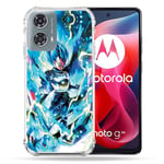 Cokitec Coque Renforcée pour Motorola G24 4G Manga Dragon Ball Vegeta Bleu