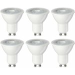 GU10 LED-lampa, Dimbar, Spottyp, 6W, Varmvit 3000 Kelvin 350 Lumen, 6-pack