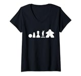 Womens Evolution of the Meeple - Board game pieces V-Neck T-Shirt