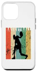 Coque pour iPhone 12 mini Ballon de basket vintage pour homme et femme, rétro vieilli