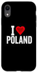 iPhone XR Funny Design Retro I Love Poland with a Red Heart Case