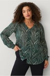 Zizzi - Blus vLucy L/S Shirt - Grön