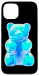 Coque pour iPhone 13 Ours en gélatine bleu