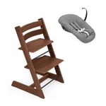 Nyfødtpakke, Stokke Tripp Trapp, Oak Warm Brown + Newborn Set Anthracite