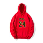 (2424 red-S）mies Basketball sport huppari BRYANT 24 kyltti painettu luonnonvalkoinen