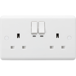 13 Amp Double 2 Gang Switched Smart WiFi Plug Socket Curved Edge Alexa Google