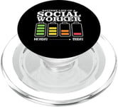 Funny Tired Social Worker Battery Life Of A Social Worker PopSockets PopGrip pour MagSafe