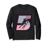 Kids 5th Birthday Retro Ice Hockey 5 Years Old Boy Girl Long Sleeve T-Shirt