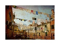 Wee Blue Coo Clotheslines Venice Washing Line Laundry Photo Picture Wall Art Print