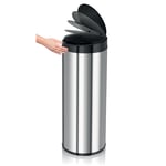 Morphy Richards Chroma 50L Round Sensor Bin Silver