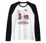 London Souvenirs Idea For Kids & English British Memorabilia Raglan Baseball Tee