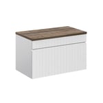 Meuble sous-vasque 80cm plan de toilette Zelie Blanc et Bois