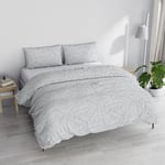 Italian Bed Linen PRINTED COLORS Duvet Cover Set, Made in Italy, Monkeys Grey, Double