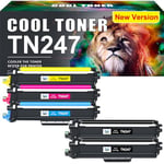 Cool Toner TN247 TN-243CMYK Toner Value Pack Compatible for Brother TN243 DCP-L3550CDW DCP-L3510CDW HL-L3210CW HL-L3230CDW MFC-L3750CDW MFC-L3710CW Ink Cartridges (Black,Cyan,Yellow,Magenta, 5-Pack)