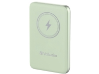 Verbatim Charge 'n' Go - Trådlös powerbank - magnetfäste - Li-pol - 10000 mAh - 20 Watt - 2.4 A - Apple Fast Charge, PD 3.0, Apple 2.4A, BC1.2, Quick Charge 3.0 (24 pin USB-C) - grön