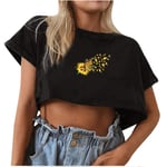 2021 New Black Shirt Women Crop Tops for Women High Waist Vintage Tops Crewneck Shirt Sexy Crop Tops for Women Sexy Tops for Women Black L