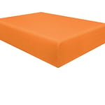 NTBAY 100% Brushed Microfiber Double Fitted Sheet, 1800 Super Soft and Cozy, Wrinkle, Fade, Stain Resistant 12" / 30cm Deep Pocket Fitted Bed Sheet, Orange