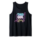 This Girl Glows For Kids Tie Dye Bright Colors 80's and 90's Tank Top