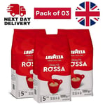 Lavazza Quality Rossa Coffee Beans 1kg - Rich Italian Flavor Freshly Pack of 03