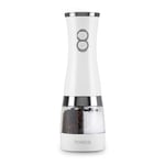 Tower T847004W Electric Duo Salt and Pepper Mills, Battery Operated with Adjustable Ceramic Grinders, Black and White